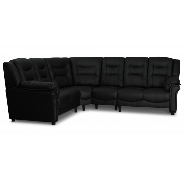 Peking-kulmasohva - Musta keinonahka