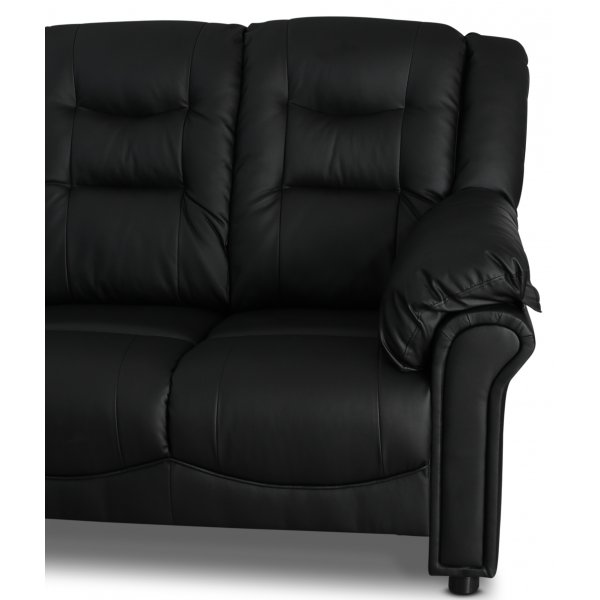 Peking-kulmasohva - Musta keinonahka