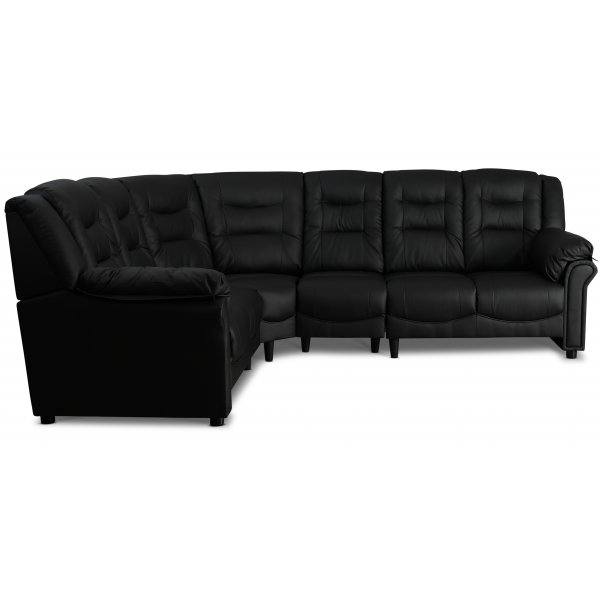 Peking-kulmasohva - Musta keinonahka