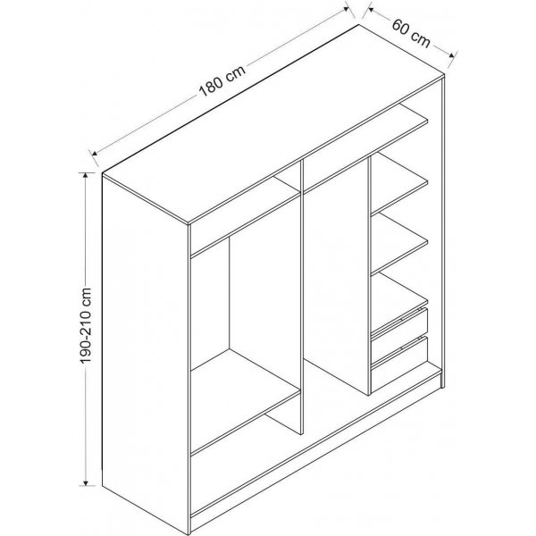 Kapusta vaatekaappi 180 cm - Ruskea/ruskea/valkoinen Kapusta vaatekaappi 180 cm - Ruskea/ruskea/valkoinen