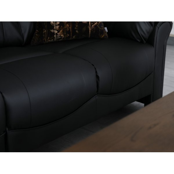 Peking-kulmasohva - Musta keinonahka