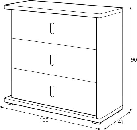 Simi lipasto 100 cm - Hickory/valkoinen Simi lipasto 100 cm - Hickory/valkoinen