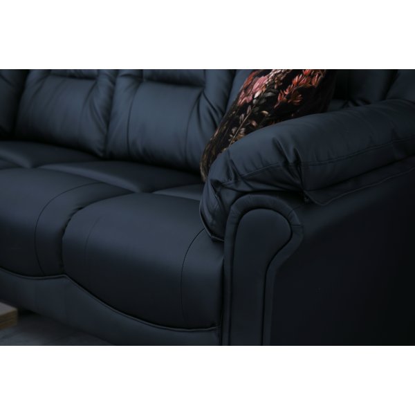 Peking-kulmasohva - Musta keinonahka